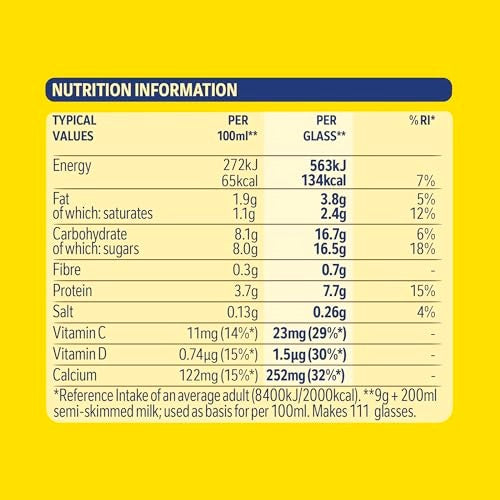 Nestlé Nesquik chocolate flavour milkshake powder ingredients label 1kg pack