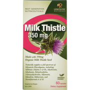 Genceutic Naturals Organic Milk Thistle 350mg capsules box front label 60 capsules