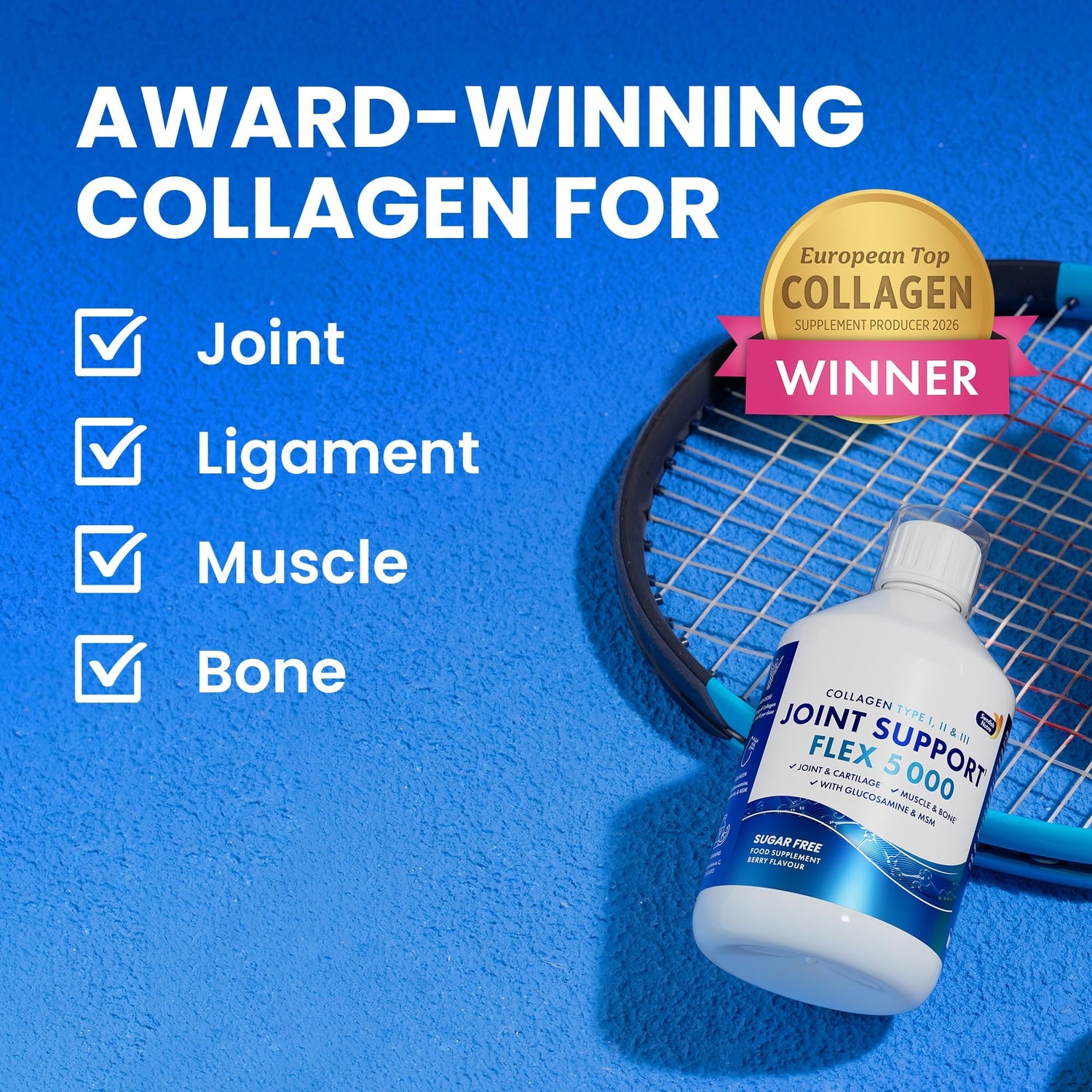 Swedish Nutra Joint Support Flex 5000 Liquid Berry 500ml award winning collagen
