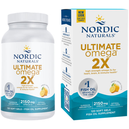 Nordic Naturals Ultimate Omega 2X 2150mg Lemon 90 Soft Gels Pack of 2