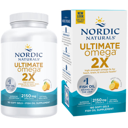Nordic Naturals Ultimate Omega 2X 2150mg Lemon 90 Soft Gels Pack of 2
