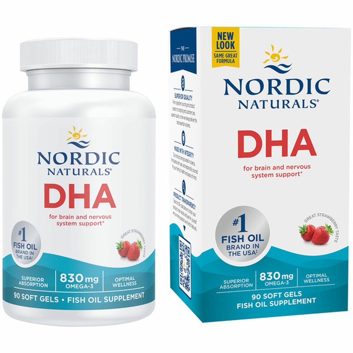 Nordic Naturals DHA Omega-3 830 mg, Non-GMO - Aardbeiensmaak softgels