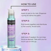 John Frieda Frizz Ease Weightless Wonder Smoothing Crème 100ml application guide on wet or dry hair