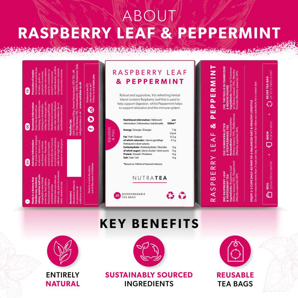 Nutra Tea Raspberry Leaf & Peppermint