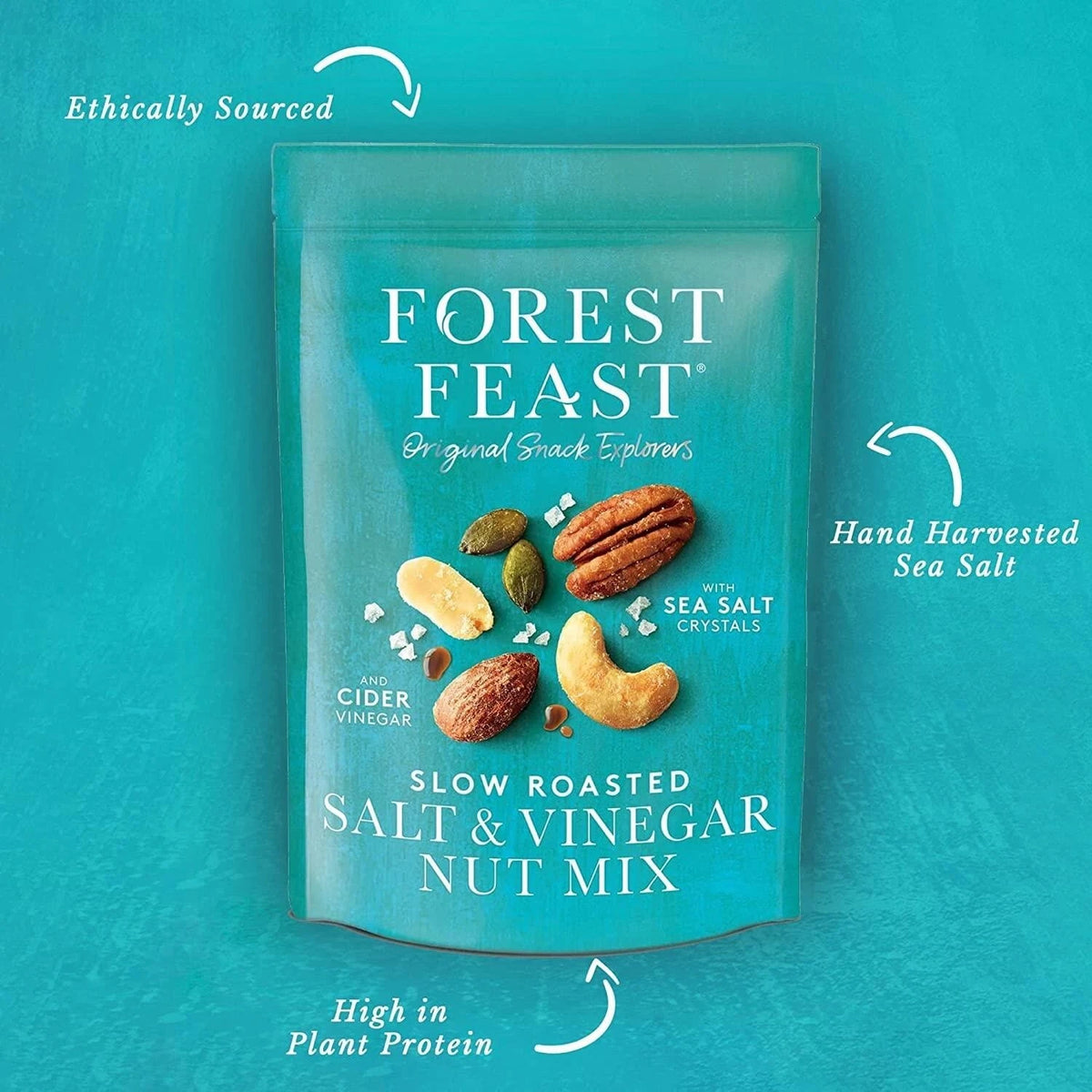 Forest Feast Slow Roasted Salt and Vinegar Nut Mix savoury nut and seed snack 1kg pack serving suggestions