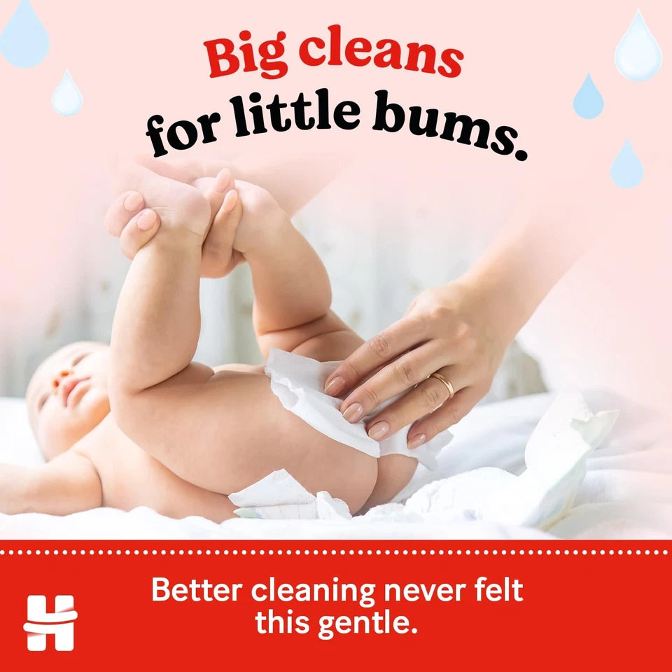 Huggies Pure Baby Wipes cleansing wipes usage instructions resealable packs 12 x 60 wipes