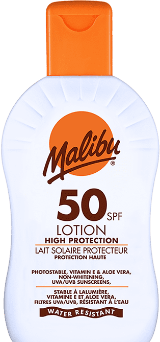 Malibu SPF50 Lotion Protection – 100ml Maximum Sun Defense with Hydrating Care