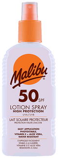 Malibu SPF 50 Zonnebrandlotion Spray, Waterbestendig met Shea Butter, 200ml