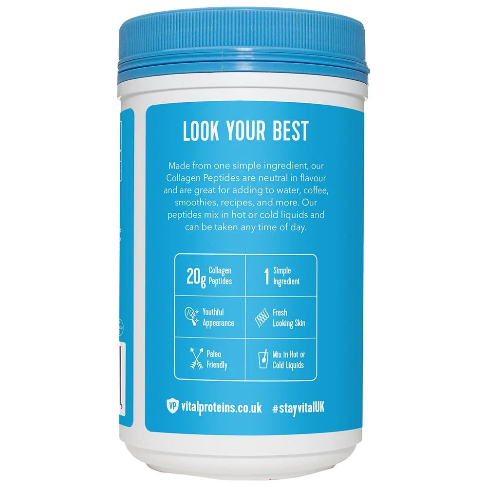 Back image: Vital Proteins Collagen Peptides powder unflavoured tub 284g