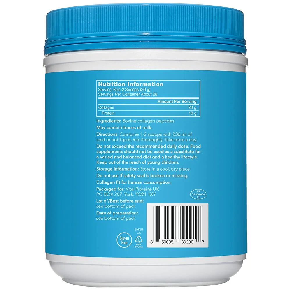 Barcode image: Vital Proteins Collagen Peptides powder unflavoured tub 567g barcode